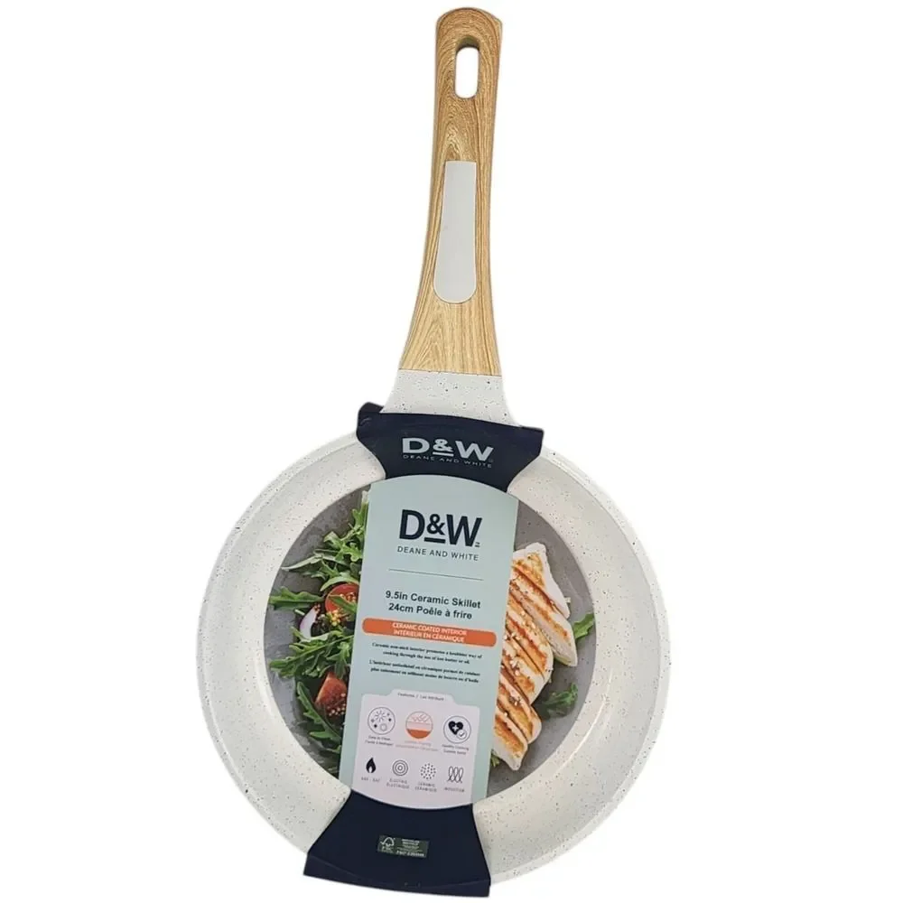D&W Deane and White Cookware 9.5in Ceramic Interior‎ Nonstick Skillet Frying Pan